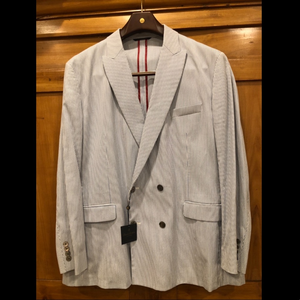 Brooks Brothers Seersucker Double-breasted Blazer